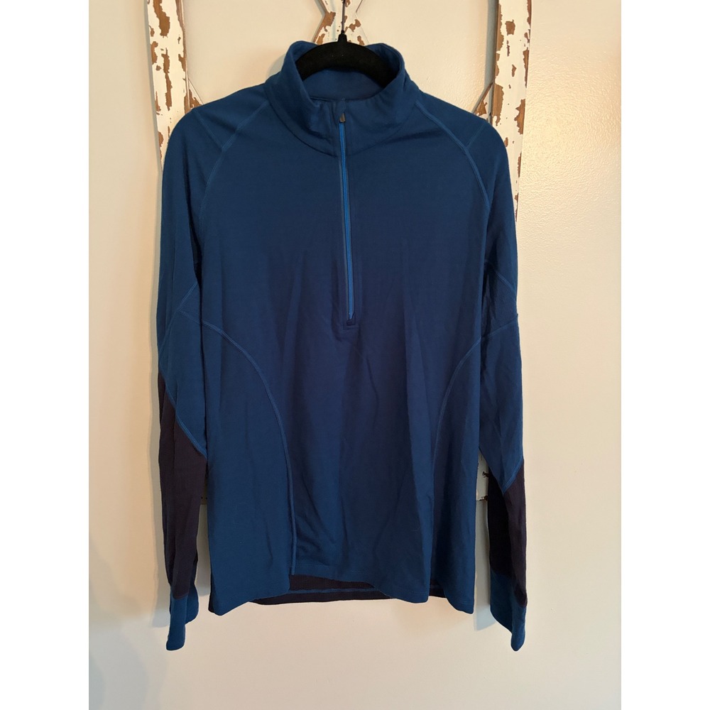 Icebreaker Merino Wool 1/4 Zip Men's Size Medium Blue